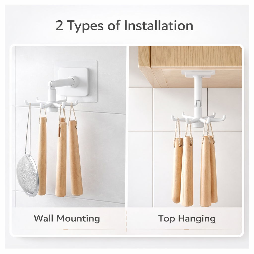 Buy 1 Get 1 FREE! 360° Rotating Folding Hooks – 2 PCS Set