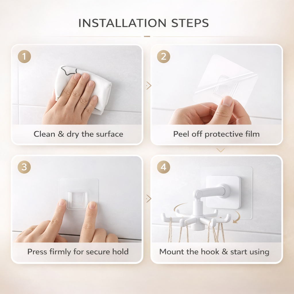 Buy 1 Get 1 FREE! 360° Rotating Folding Hooks – 2 PCS Set