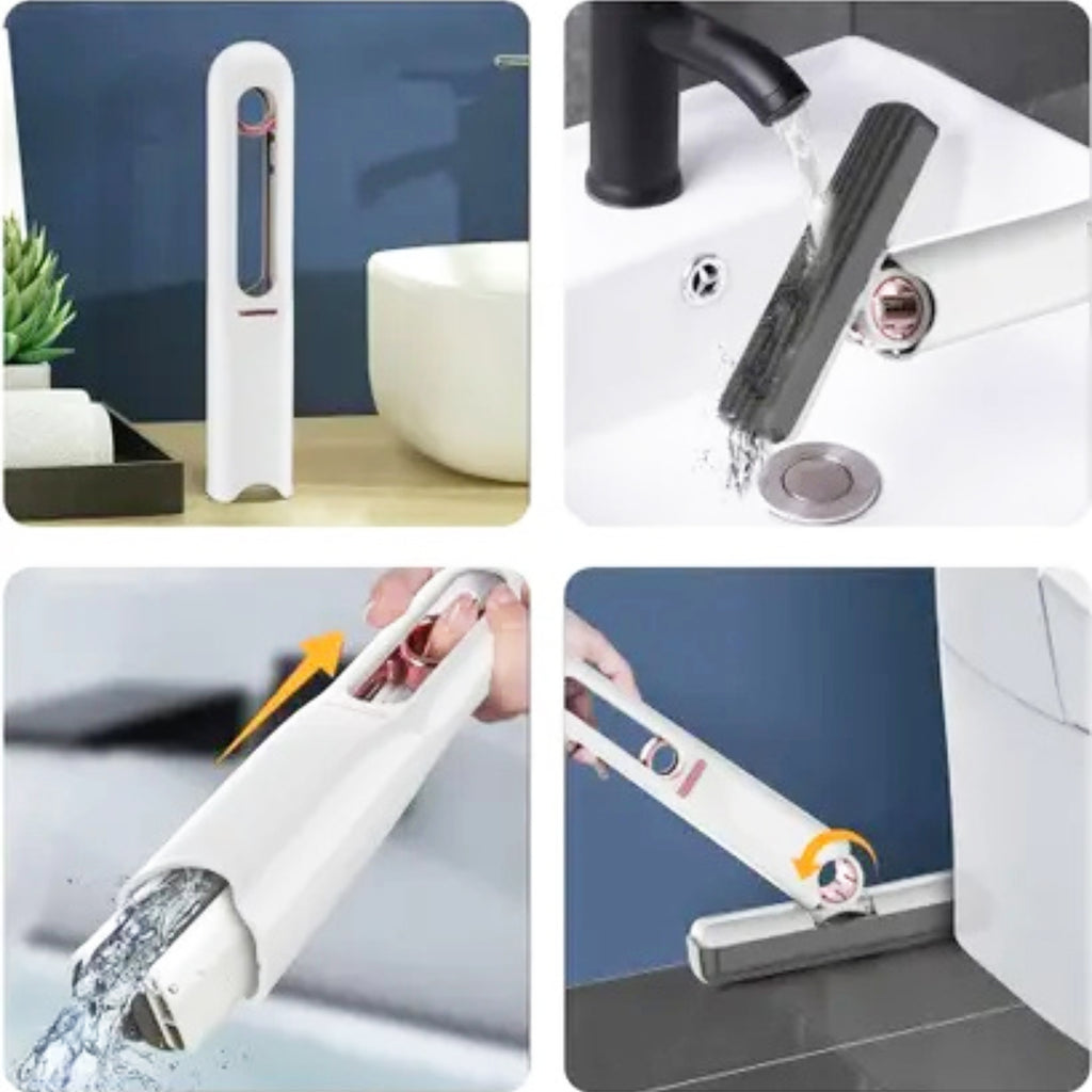 4707 Portable Self-squeeze Short Mop Mini Hand Wash-free Strong Absorbent Mop With 1 Cotton Head Cleaning Sponge For Bathroom Kitchens Table